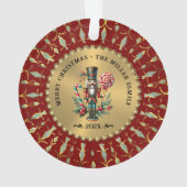 金ゴールドレッドホワイトダイアモンズクリスマスくるみ割り オーナメント (裏面)