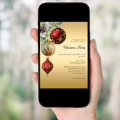 金ゴールドレッドボーブルズビジネスのクリスマスパーティー 招待状