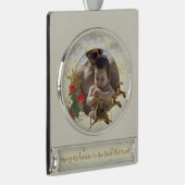 金ゴールドレッドポインセチア最高のツリーパパクリスマスフォト シルバープレートバナーオーナメント (右)