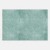 金ゴールドレッドミントグリーングリッターストライプズ ラッピングペーパーシート (正面2)