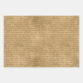 金ゴールドレッドミントグリーングリッターストライプズ ラッピングペーパーシート (正面)