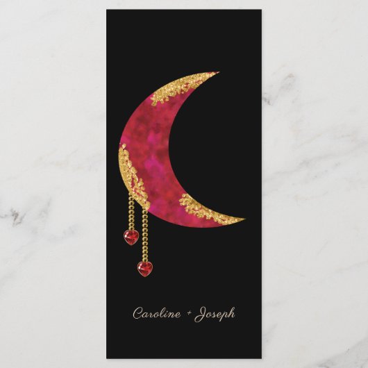 金ゴールドレッドムーンハート宝石バレンタインズデイメニュー メニュー (裏面)