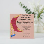 金ゴールドレッドムーンブルーハートジュエルバレンタインデー 招待状 (スタンド正面)