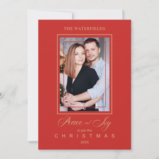 金ゴールドレッドモダンミニマル写真家族 (正面)