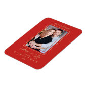 金ゴールドレッドモダンミニマル写真家族 マグネット (左側)