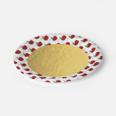 金ゴールドレッドローズバラエレガントフローラウェディングパーティー ペーパープレート (アングル)