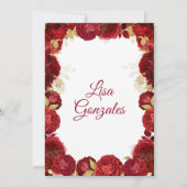 金ゴールドレッドローゼスウエスタンチャラブーツキンセアニラ 招待状 (裏面)