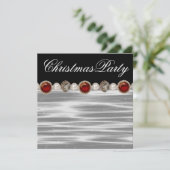 金ゴールドレッド白黒クリスマスパーティー 招待状 (スタンド正面)