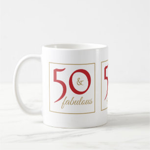 金ゴールドレッド50と素晴らしい誕生日 コーヒーマグカップ