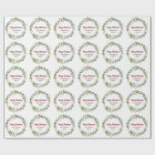 金ゴールドレッド·グリーンエレガントリー·クリスマス·リース ラッピングペーパー (フラット)