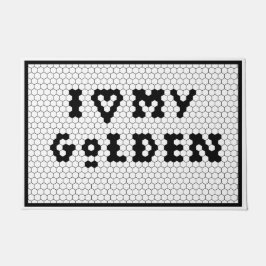 金ゴールドレトリエバーゴールデンドルドッグ恋人 ドアマット