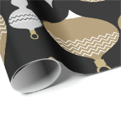 金ゴールドレトロクリスマス装飾球 ラッピングペーパー (ロールコーナー)