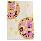 金ゴールドレトロディスコボールベージュ ミディアムペーパーバッグ (裏面)