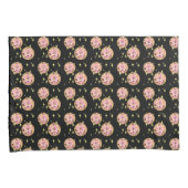 金ゴールドレトロディスコボールミラーボールブラック 枕カバー (正面右)