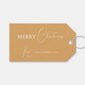 金ゴールドレトロボホミニマリストクリスマス ギフトタグ (正面(横))