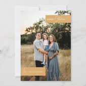 金ゴールドレトロボホミニマリストファミリーポートレート シーズンカード (正面)