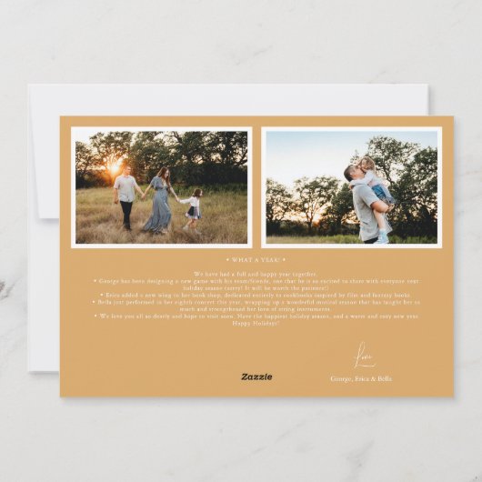 金ゴールドレトロボホミニマリスト5枚フォトコラージュ シーズンカード (裏面)