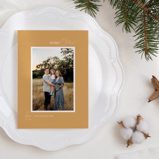 金ゴールドレトロBohoミニマリストの手紙と写真 シーズンカード