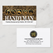 金ゴールドレンガの壁の上の手作りツール 名刺 (正面/裏面)