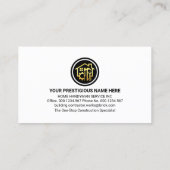 金ゴールドレンガの壁の上の手作りツール 名刺 (裏面)