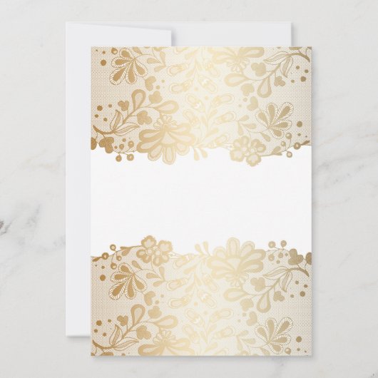 金ゴールドレーエレガントスヴィンテージホワ結婚イト 招待状 (裏面)