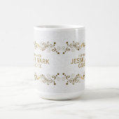 金ゴールドレースとホワイトダマスク コーヒーマグカップ (中央)