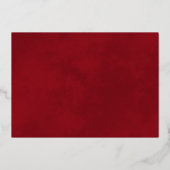 金ゴールドレースをクリムゾンレッド結婚のリハーサルディナー 箔招待状 (裏面)