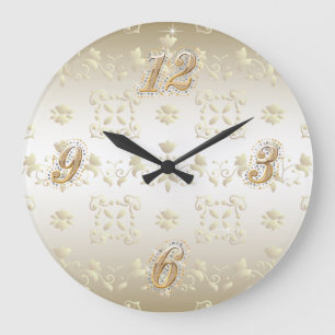 金ゴールドレースウォールクロック ラージ壁時計