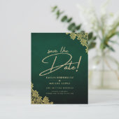 金ゴールドレースエメラルドグリーンAll-in-1ウェディングQR (スタンド正面)