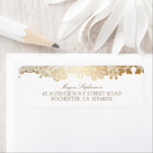 金ゴールドレースエレガントヴィンテージ結婚式 ラベル (インサイチュ)