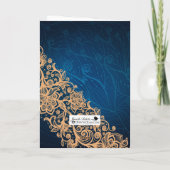 金ゴールドレースオンブルーマザルトフ結婚おめでとう カード (裏面)