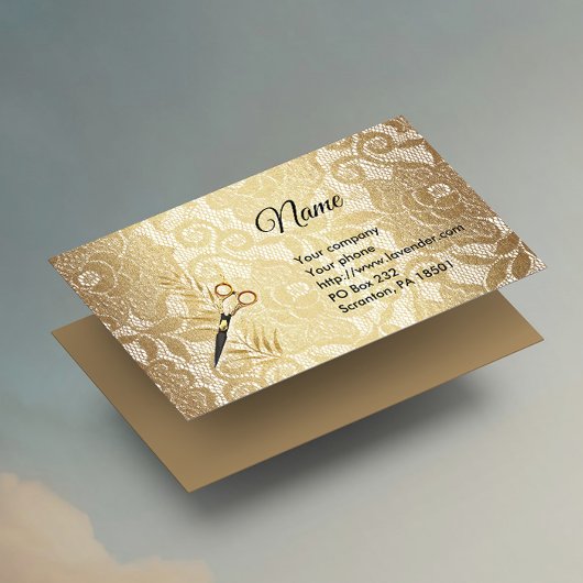 金ゴールドレースオートクチュール 名刺