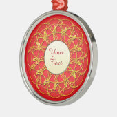 金ゴールドレースサークルホワイトサークルレッド文字付き メタルオーナメント (左)