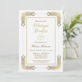 金ゴールドレースシャンパンブレックファーストブライダルシャワー 招待状 (スタンド正面)
