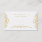 金ゴールドレースペイズリーマンダラオンホワイト 名刺 (裏面)