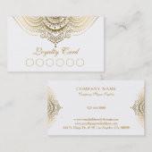 金ゴールドレースペイズリーロイヤリティカード 名刺 (正面/裏面)