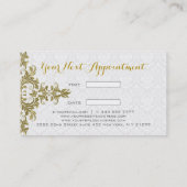 金ゴールドレースホワイトダマスク 名刺 (裏面)