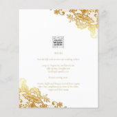 金ゴールドレースホワイト結婚式招待状エレガントクラシック (裏面)