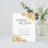 金ゴールドレースホワイト結婚式招待状クラシックエレガント (スタンド正面)