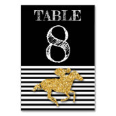 金ゴールドレースホースオンブラック&ホワイトストライプ誕生日 テーブルナンバー (裏面)