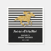 金ゴールドレースホースダービーブライダルシャワー スタンダードカクテルナプキン (正面)