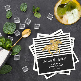 金ゴールドレースホースダービーブライダルシャワー スタンダードカクテルナプキン