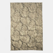 金ゴールドレースルックヴィンテージ花柄 キッチンタオル (縦)