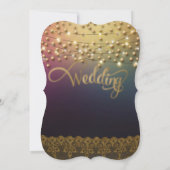 金ゴールドレース紫の星の結婚式の招待 招待状 (裏面)