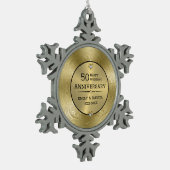 金ゴールドレース結婚50周年 スノーフレークピューターオーナメント (左)