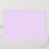 金ゴールドレース薄紫パープル結婚のリハーサルディナー 箔招待状 (裏面)