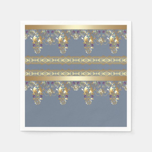 金ゴールドレース スタンダードカクテルナプキン (正面)