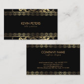 金ゴールドレース&フラワー 名刺 (正面/裏面)