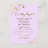 金ゴールドレース&薄紫パープル結婚ズの願い井戸の詩 エンクロージャーカード (正面)