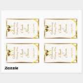 金ゴールドレース&金ゴールド結婚のワインラベルシール 長方形シール (シート)